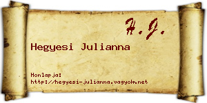 Hegyesi Julianna névjegykártya